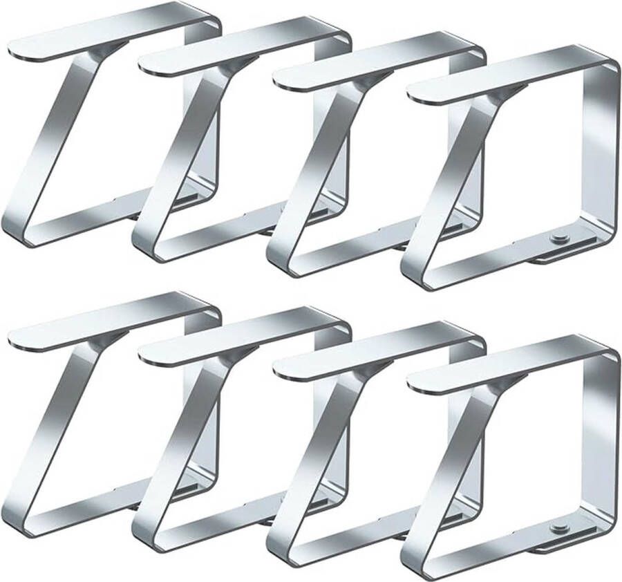 LUTCHOS Tafelkleed Klemmen Luxe Tafellaken Klemmen Tafelaccessoires 8 Stuks RVS Grijs - Foto 2