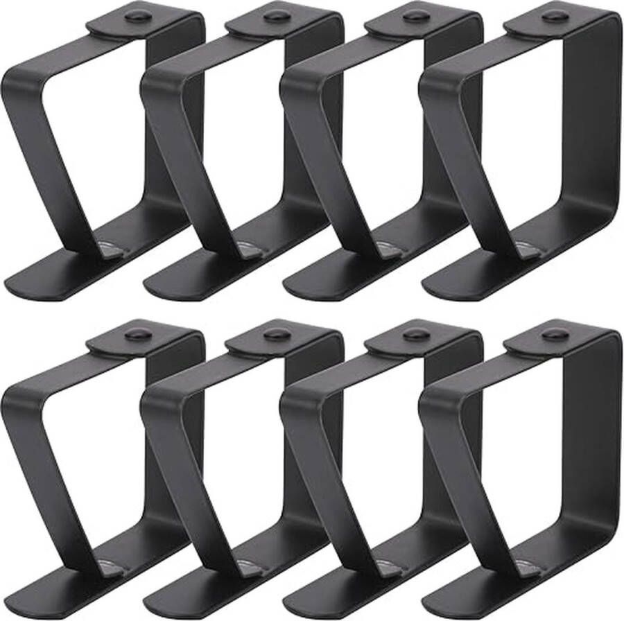 LUTCHOS Tafelkleed Klemmen Luxe Tafellaken Klemmen Tafelaccessoires 8 Stuks RVS Zwart - Foto 2