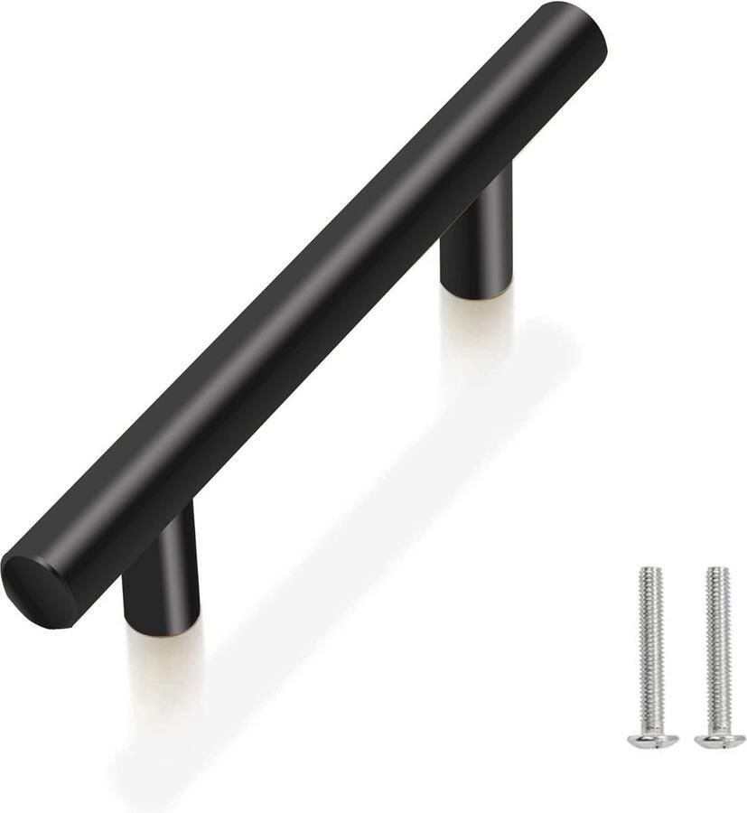 Luvetrex 10 stuks meubelgrepen zwart kastgrepen roestvrij staal handgrepen meubels zwart voor keukenkasten meubelgrepen 96 mm gatafstand totale lengte 150 mm zwart mat kleur