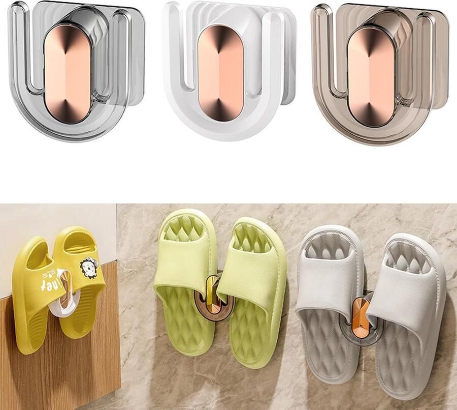 Luvetrex 3 stuks schoenenrek wandmontage schoenenrek zelfklevende kunststof wandschoenenrek multifunctioneel deurschoenenrek badkamer schoenenrek zonder boren voor badkamer woonkamer deurkasten