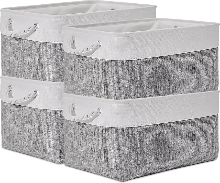 Luvetrex 4 stuks opbergmand opvouwbare stoffen opbergdozen met handgrepen kledingkastorganizerdozen manden voor Kallax planken kleding speelgoed kast 36 x 26 x 18 cm