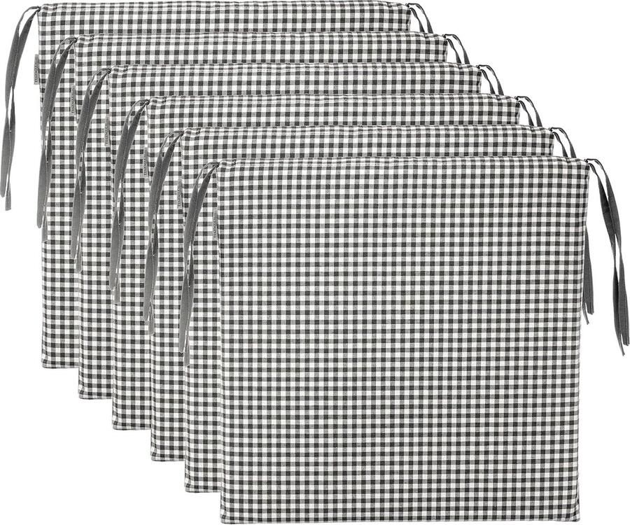 Luvetrex Comfortabele Set Zitkussens voor Stoelen Grijs 40 x 40 cm 6 Stuks