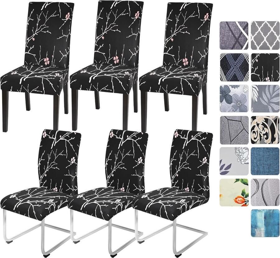 Luvetrex Elastische Stoelhoezen Set van 4 6 Bescherming en Vernieuwing voor Eetkamerstoelen
