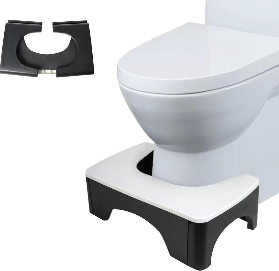Luvetrex Ergonomische Opvouwbare Badkamerkruk voor Verbeterde Toiletpositie en Gemakkelijk Opbergen