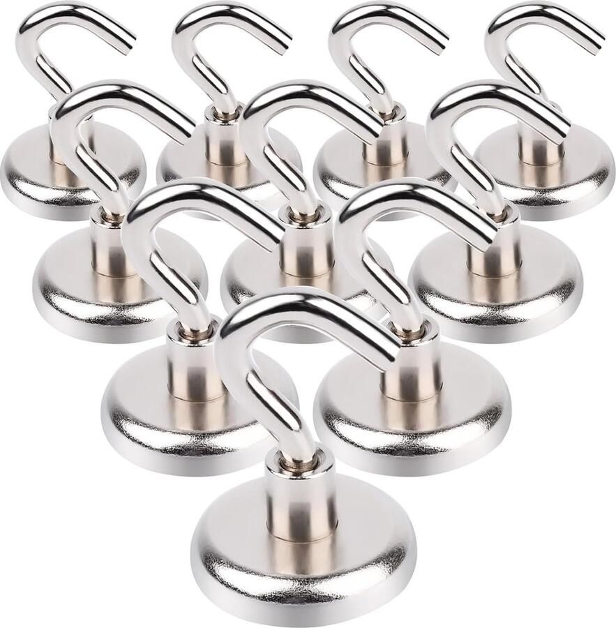 Luvetrex Extra Sterke Magnetische Haken Set van 10 38 kg Draagkracht Neodymium Magneten