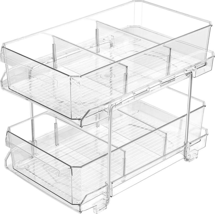 Luvetrex Handige 2-laagse Organisator met Uittrekbare Lades voor Keuken en Badkamer