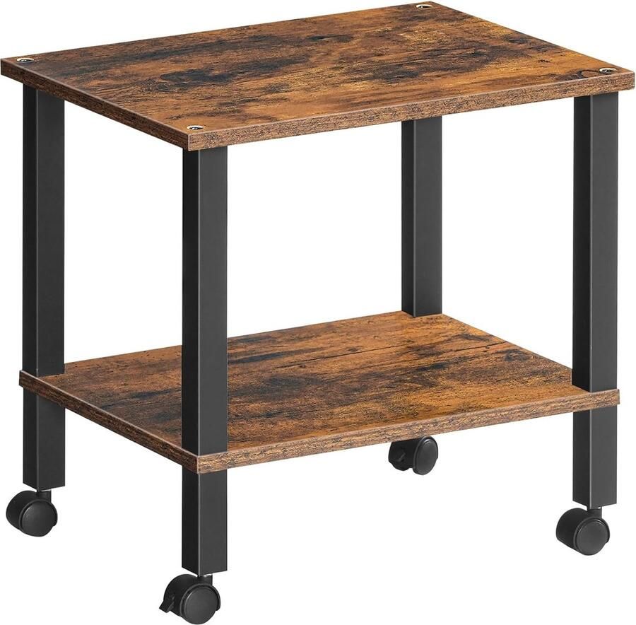 Luvetrex Industriële Printertafel met Vergrendelbare Wielen en Twee Niveaus voor Kantoor