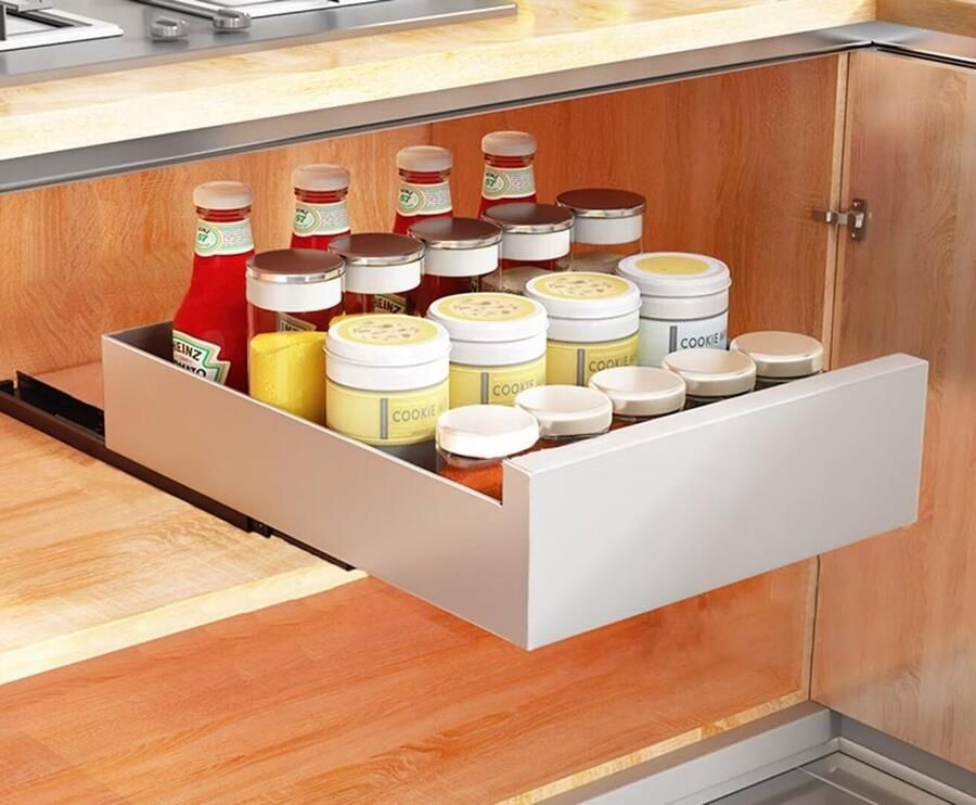 Luvetrex Kruipvrije Uittrekbare Keukenkastlade met Gemakkelijke Montage en Stille Glijfunctie