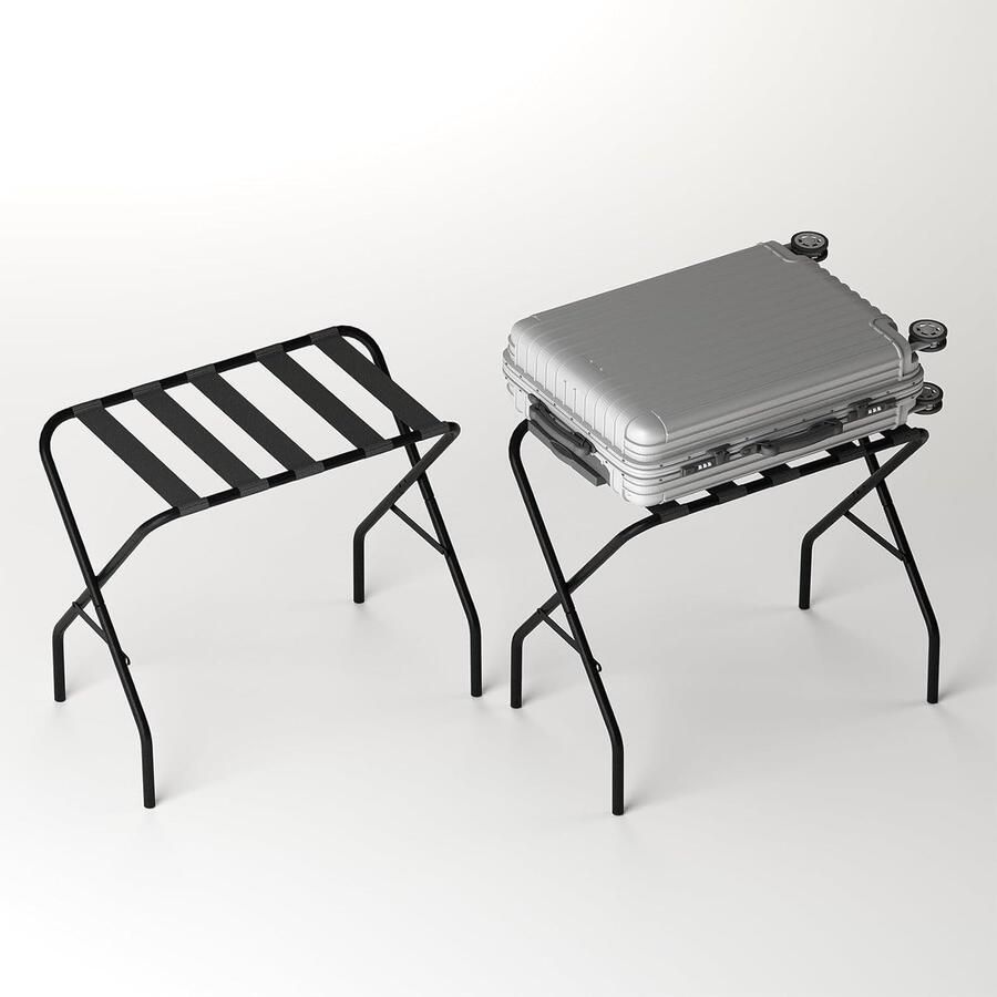 Luvetrex Opvouwbare Bagagestandaard voor Reiskoffers Set van 2 Metalen Kofferrek Ruimtebesparend Ontwerp