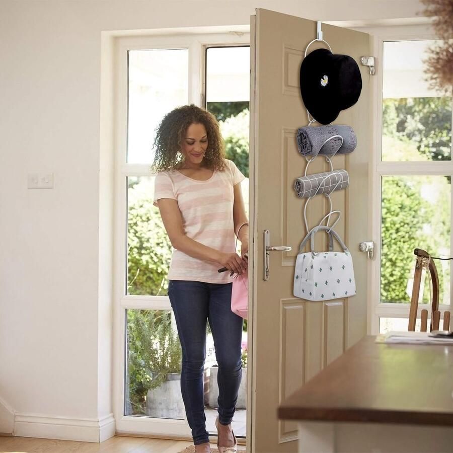 Luvetrex Praktische Hoeden- en Accessoirehouder met Flexibele Ophanghaken voor Deur en Kast