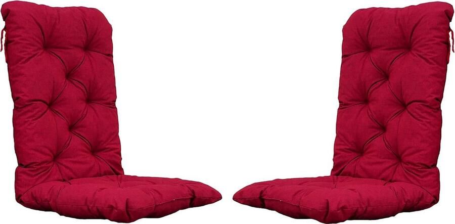 Luvetrex Set van 2 stoelen met hoge rugleuning 120 x 50 x 8 cm rood