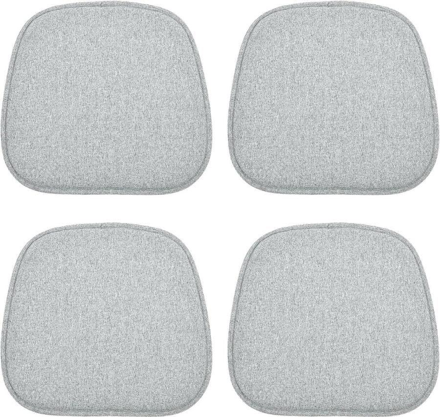 Luvetrex Set van 4 Antislip Stoelkussens voor Eetkamerstoelen Wasbare Zitkussens voor Binnen en Buiten Grijs
