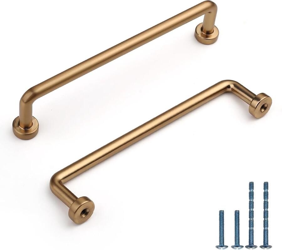 Luvetrex Set van 6 Greepjes voor Keukenkastjes in Champagne Goud 128 mm Gatafstand