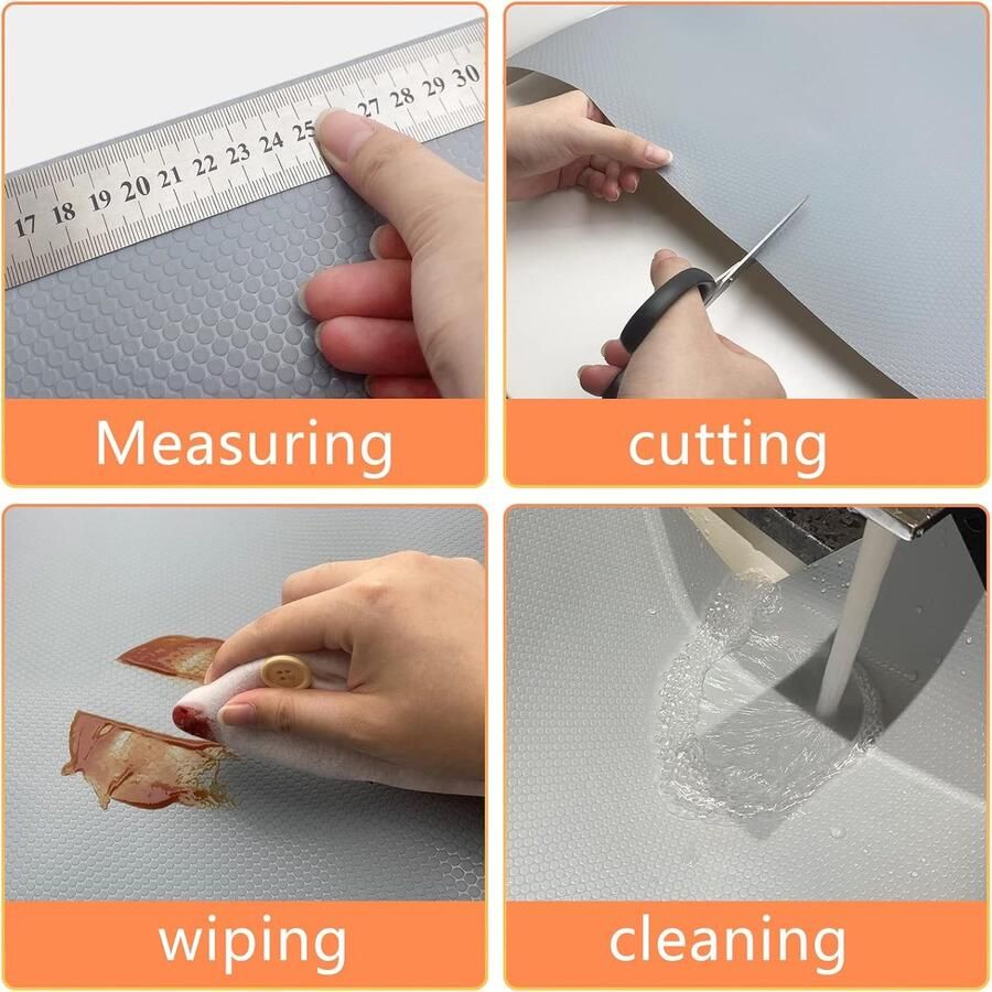 Luvetrex Snijdbare Anti-Slip Lade Mat voor Planken Kasten en Koelkasten Grijs 44.5 cm x 500 cm