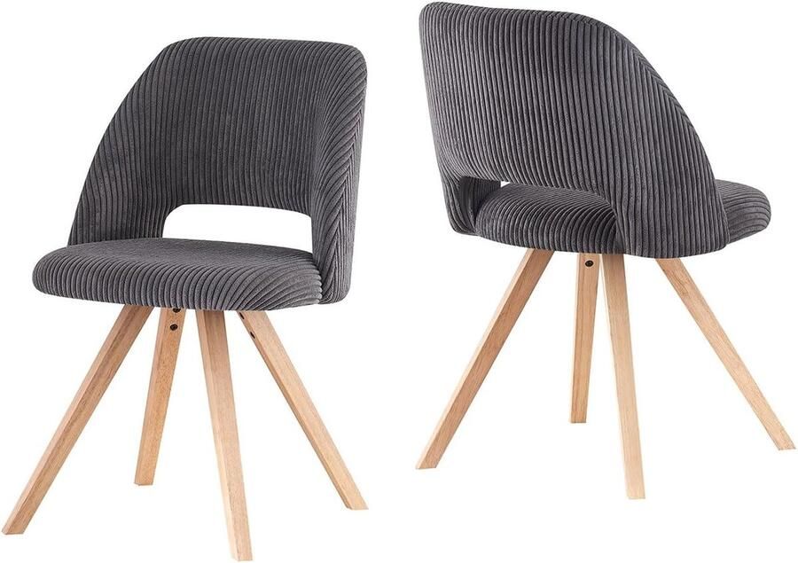 Luvetrex Stijlvolle Antraciete Eetkamerstoelen Set van 2 voor Huis en Kantoor