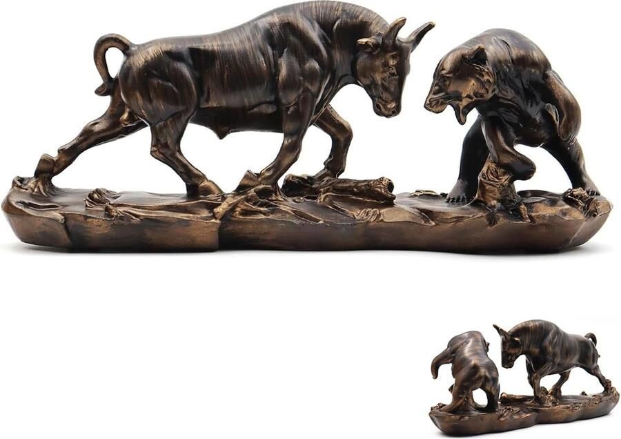 Stijlvolle Bull & Bear Beeldjes voor Woonkamer Slaapkamer Wijnkast Kantoor