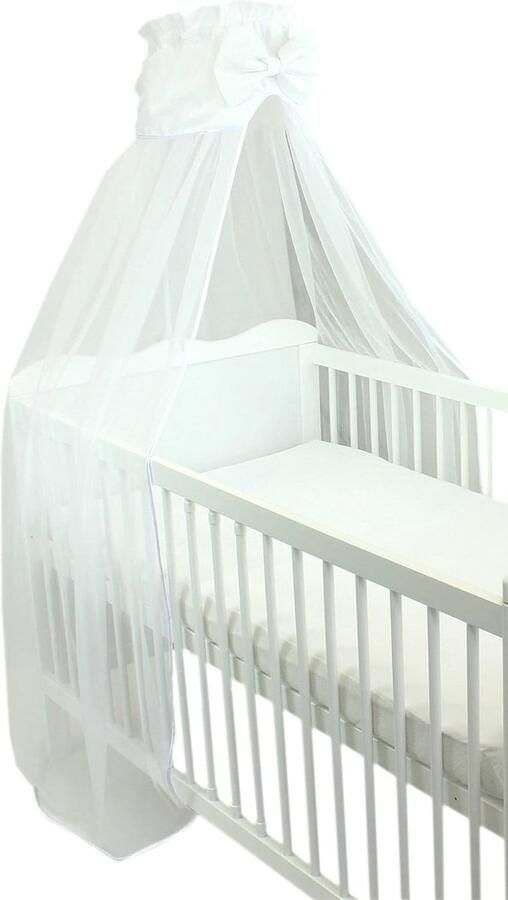 Luvetrex Transparante Witte Babybed Hemel met Strik en Ruffle Kroon 170x240 cm