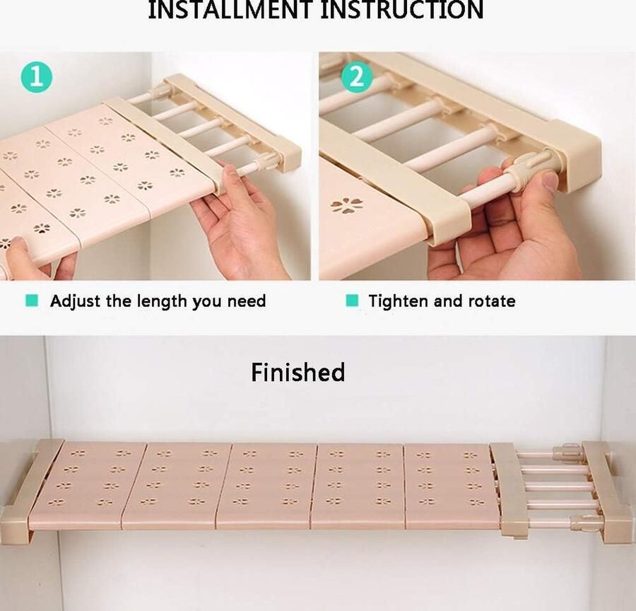 Luvetrex Uittrekbare Garderobe Organizer met RVS Stangen voor Keuken en Koelkast Zonder Boren