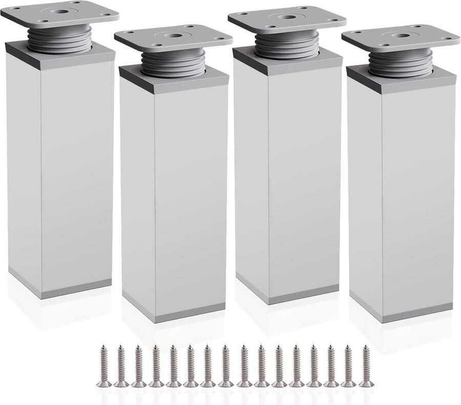Luvetrex Verstelbare Meubelpoten van Metaal met Hoogteaanpassing en Corrosiebestendigheid voor Meubelstukken