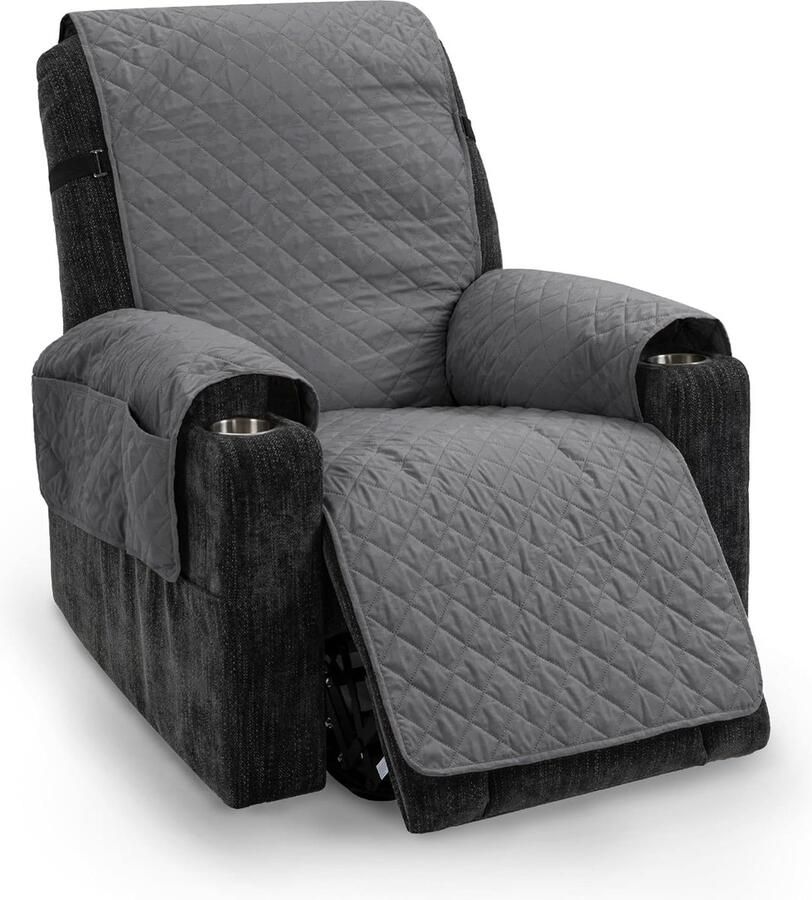 Luvetrex Waterdichte en Dubbelzijdige Stoelhoes voor Fauteuil Grijs