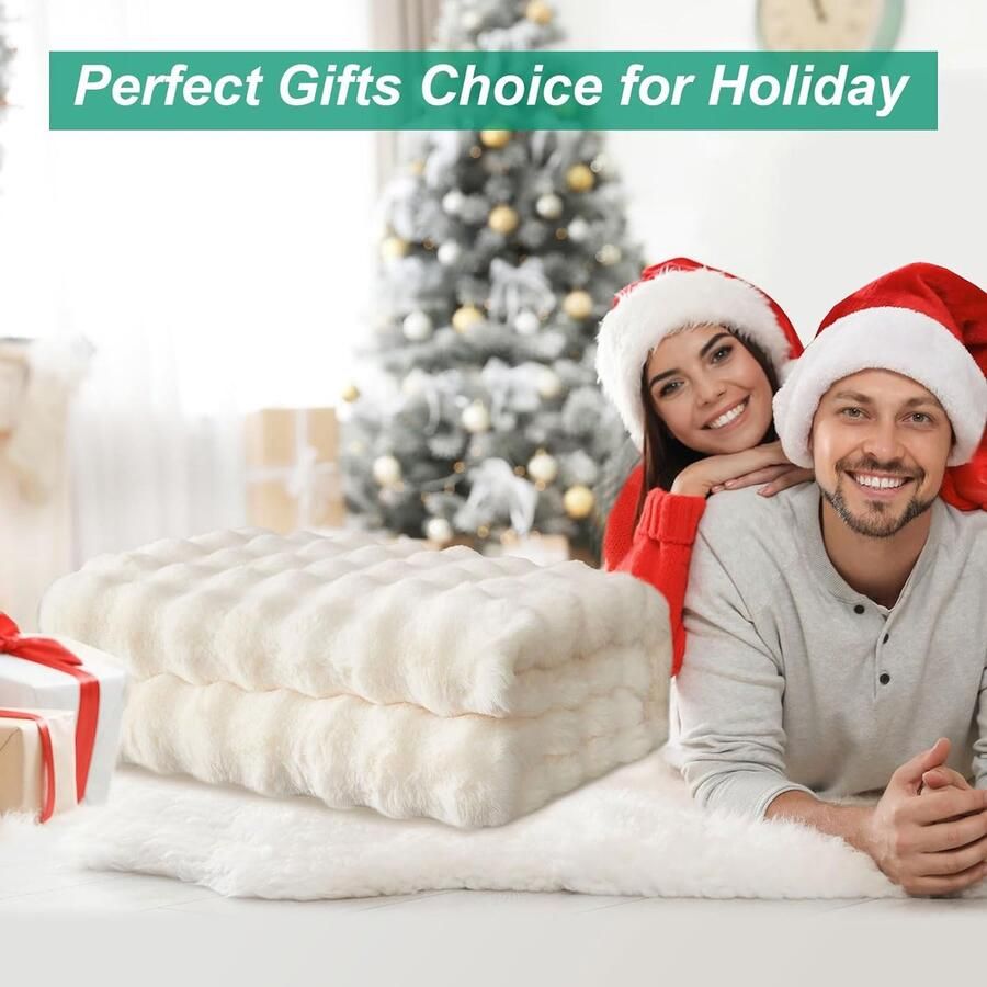 Luvetrex Zachte en Comfortabele Dubbele Deken voor Bank Bed en Sofa Pluche en Lichtgewicht