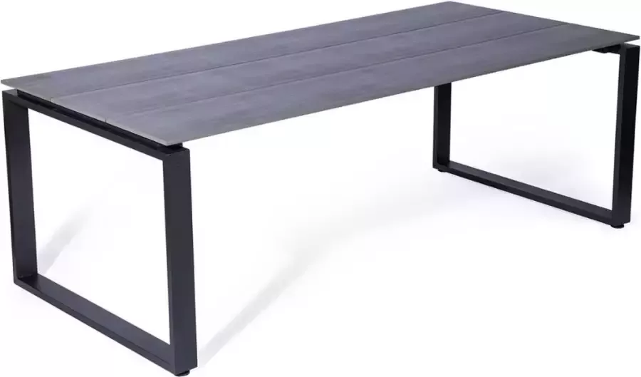 LUX outdoor living Helsinki dining tuintafel aluminium + polywood grijs 210x100cm 6 personen