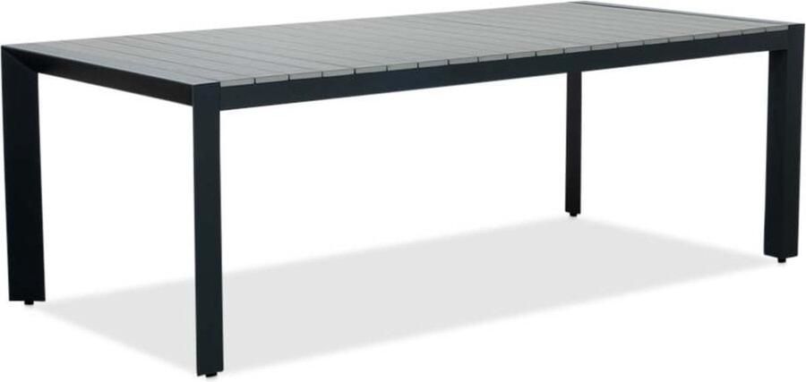 LUX outdoor living Cortona dining tuintafel aluminium + polywood grijs 220x100cm 6 personen