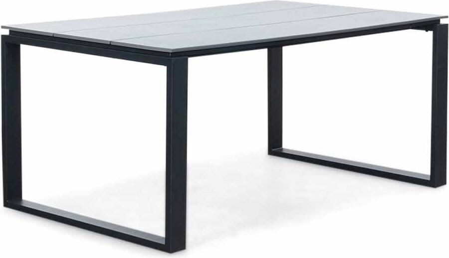 LUX outdoor living Helsinki dining tuintafel aluminium + polywood grijs 160x100cm 6 personen