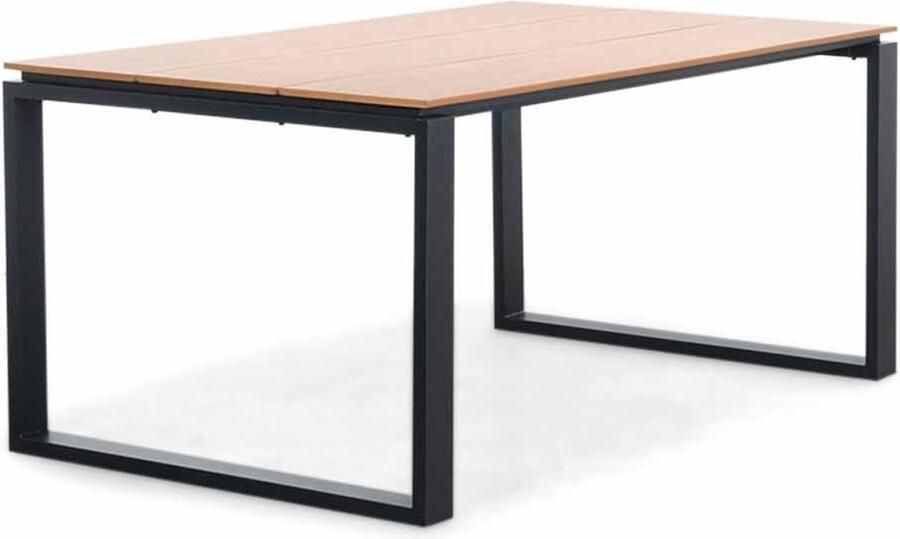 LUX outdoor living Helsinki dining tuintafel aluminium + polywood Natural Wood 160x100cm 6 personen