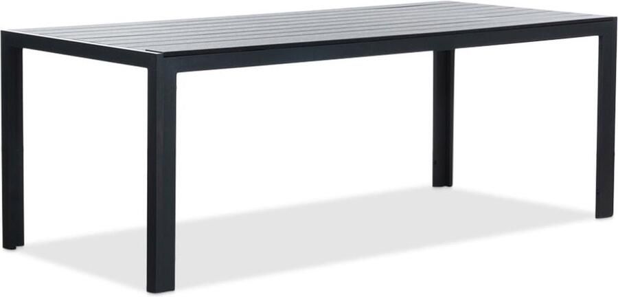 LUX outdoor living Manchester dining tuintafel aluminium + polywood zwart 205x90cm 6 personen