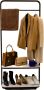 LUXALIVING Kledingrek Zwart Metaal Wit Marmer Schoenrek Garderobe rek Modern B80XH170CM 100KG Draagvermogen - Thumbnail 1