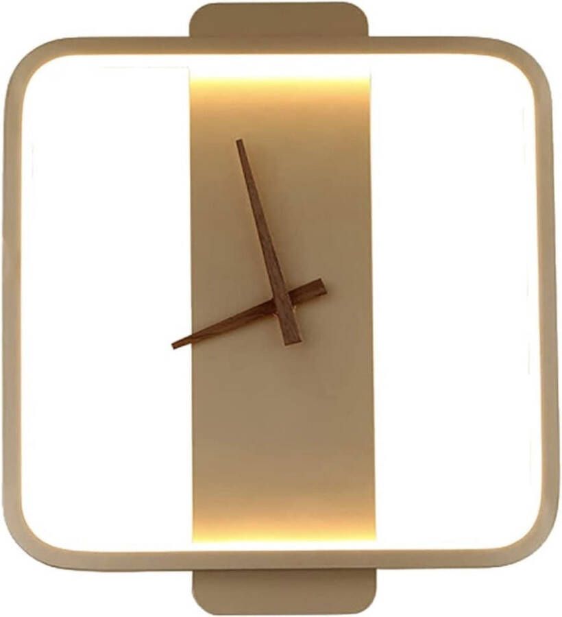 LUXALIVING : Ledklok Moderne klok Wandklok Led op netstroom Modern- Goud 30x35cm 3000K Led Wandlamp 30W