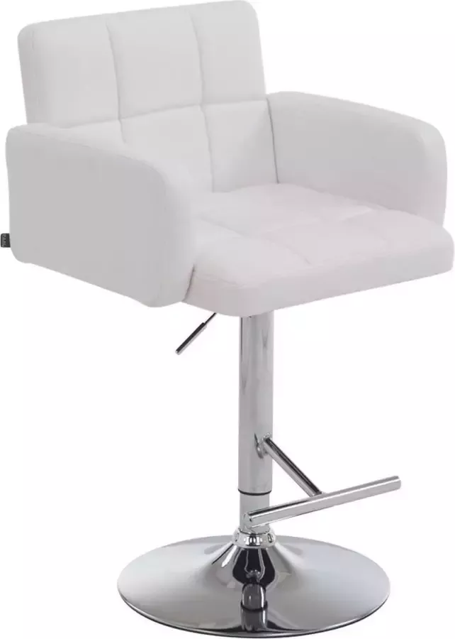 Luxe Comfort Barkruk Kruk Design Voetensteun In hoogte verstelbaar Kunstleer Wit