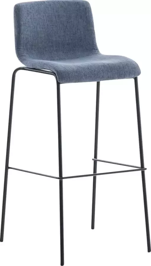 Luxe Comfort Barkruk Kruk Design Voetensteun Stof Blauw 48x43x100 cm