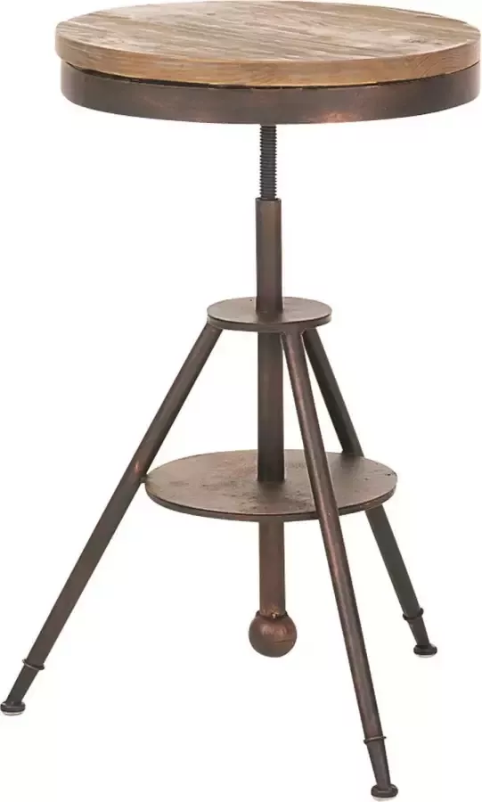 Luxe Comfort Barkruk Kruk Industrieel Verstelbaar Hout Brons 58x58x92 cm