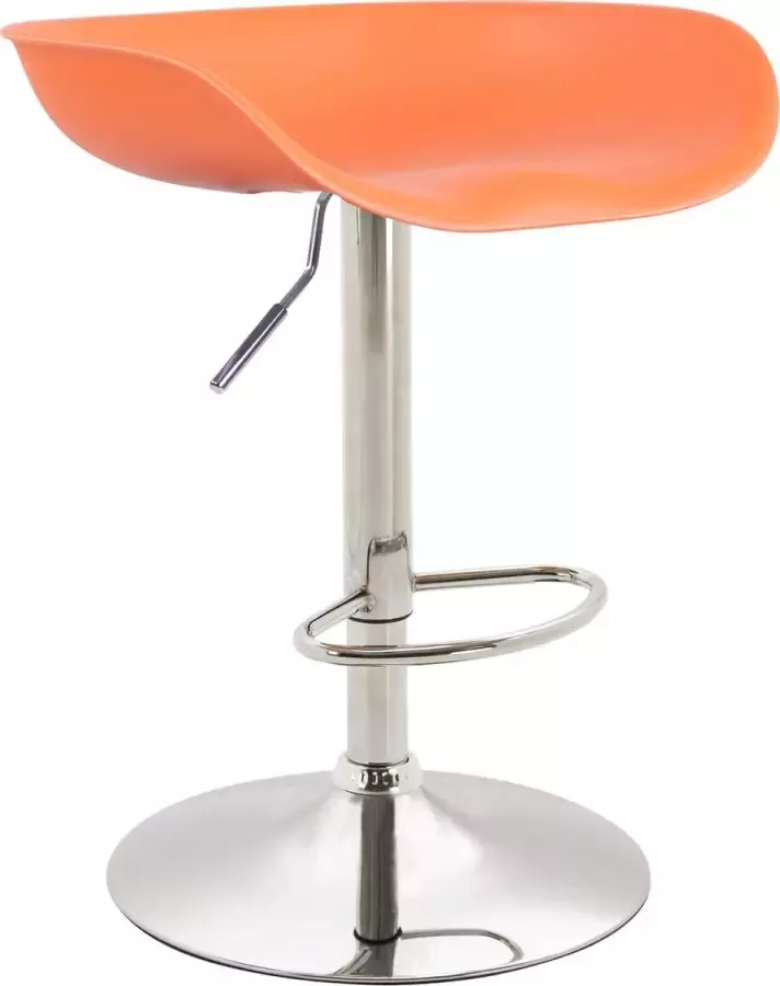 Luxe Comfort Barkruk Kruk Voetensteun In hoogte verstelbaar Kunststof Oranje 52x43x77 cm