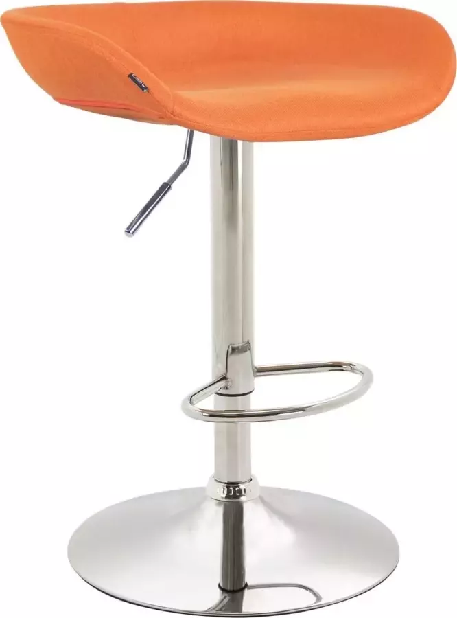 Luxe Comfort Barkruk Kruk Voetensteun In hoogte verstelbaar Stof Oranje 52x43x77 cm