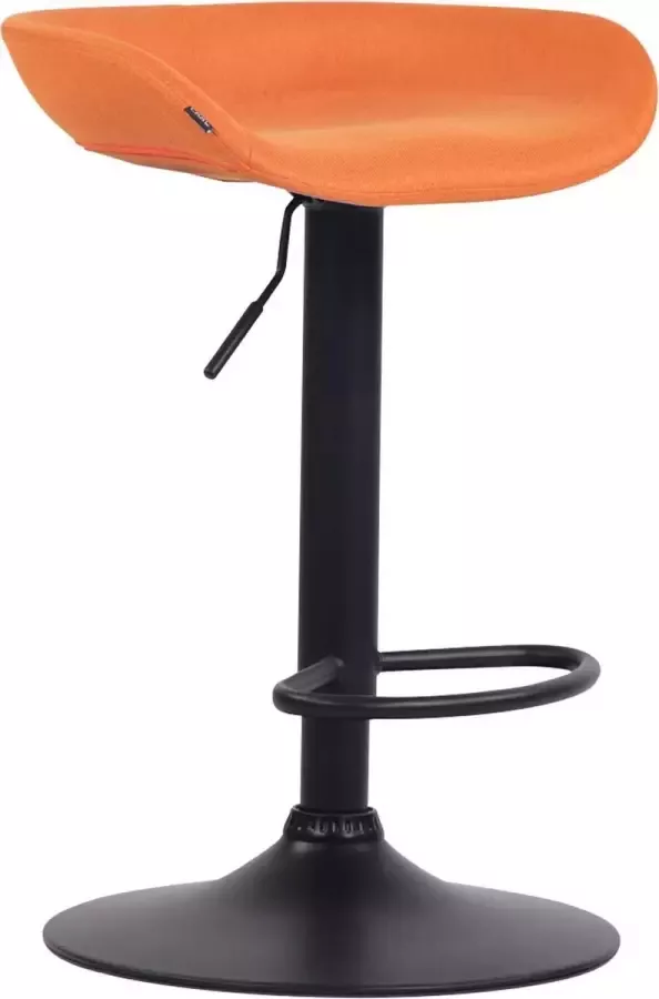 Luxe Comfort Barkruk Kruk Voetensteun In hoogte verstelbaar Stof Oranje zwart 52x43x77 cm