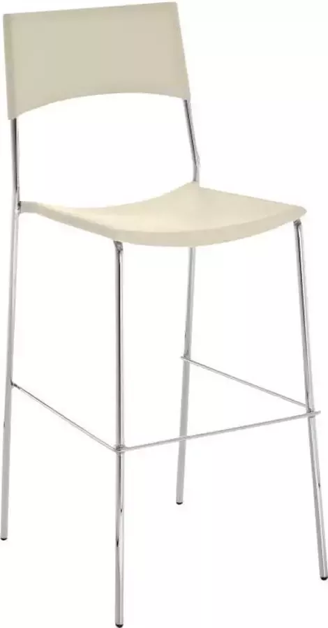 Luxe Comfort Barkruk Modern Stapelbaar Kunststof Crème