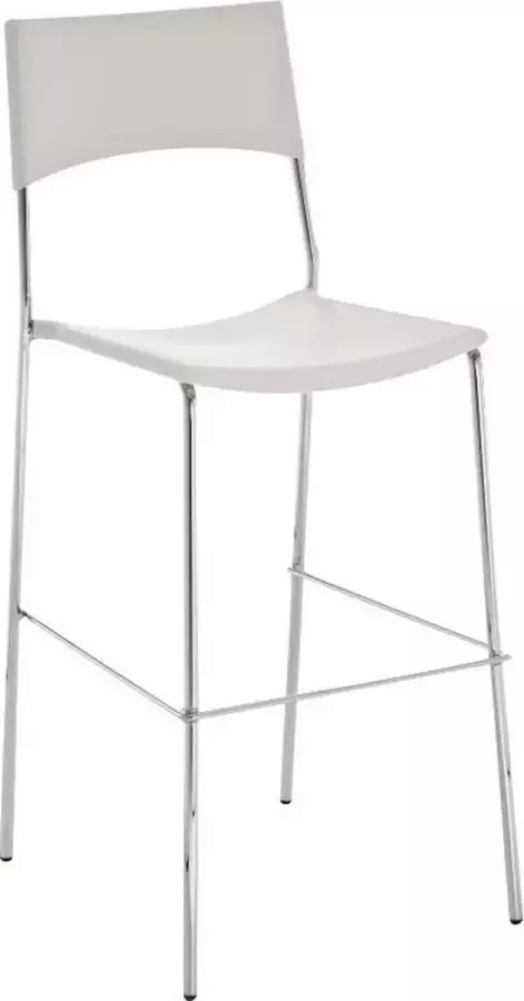 Luxe Comfort Barkruk Modern Stapelbaar Kunststof Wit