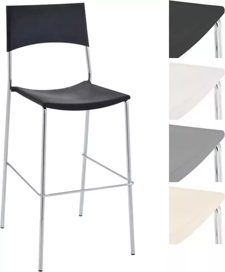 Luxe Comfort Barkruk Modern Stapelbaar Kunststof Zwart