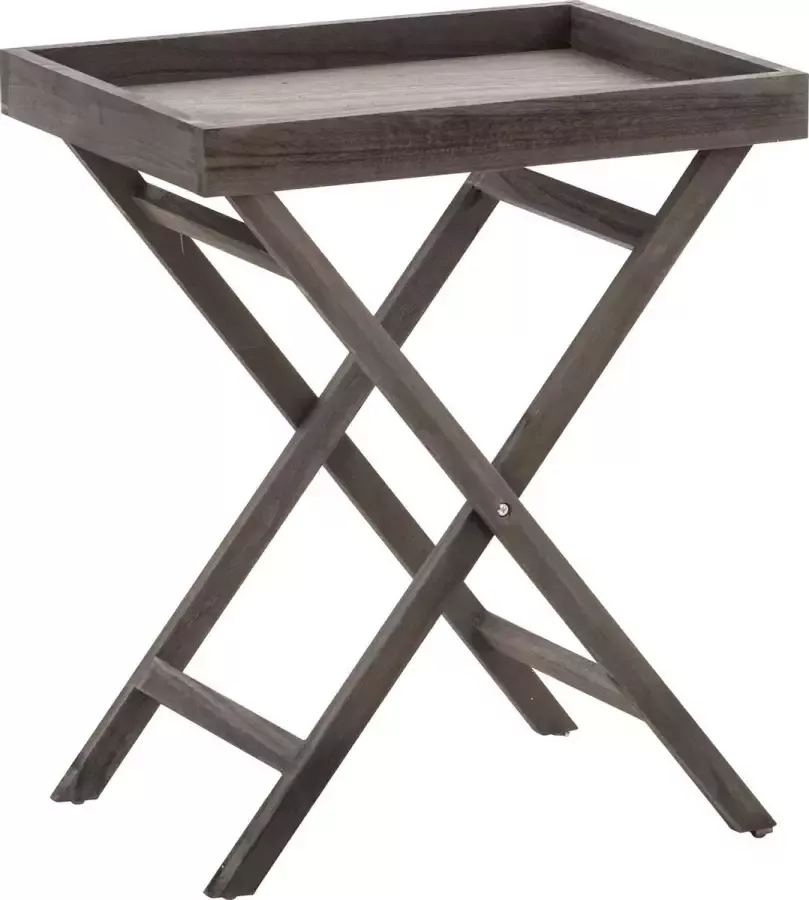 Luxe Comfort Bijzettafel Klaptafel Dienblad Ruimtebesparend Hout Donkerbruin 51x39x61 cm