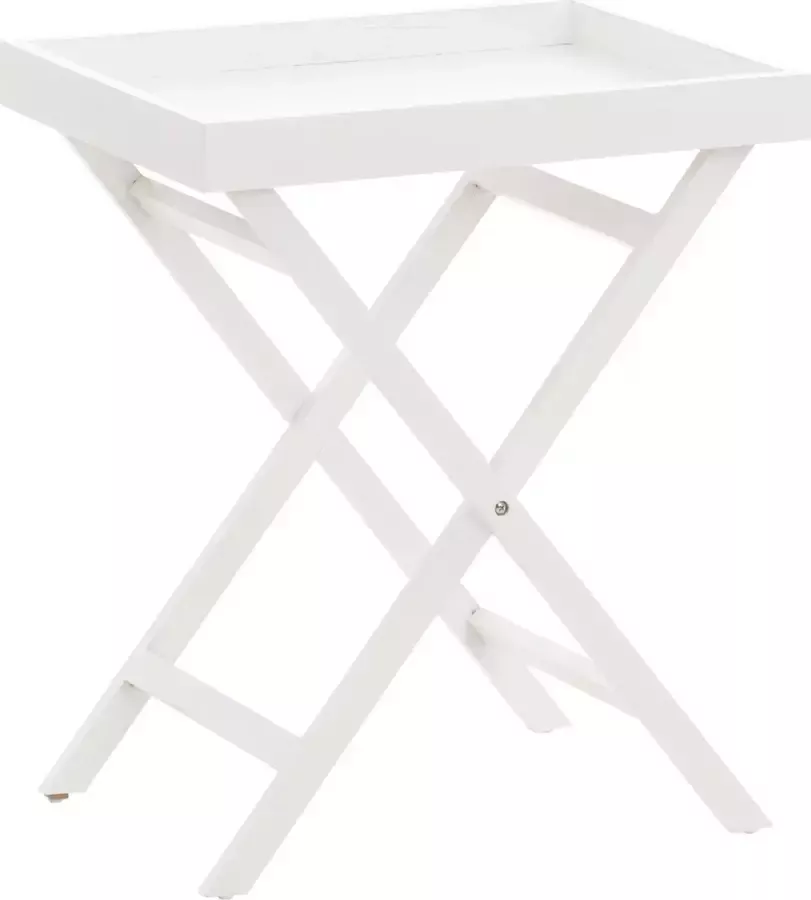 Luxe Comfort Bijzettafel Klaptafel Dienblad Ruimtebesparend Hout Wit 51x39x61 cm