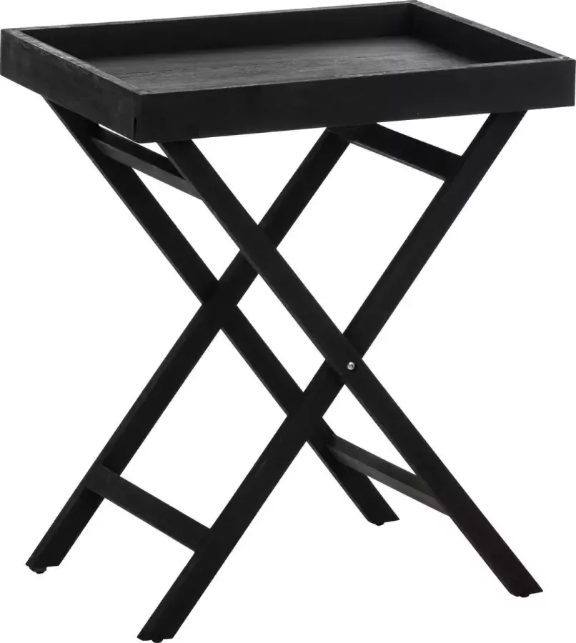 Luxe Comfort Bijzettafel Klaptafel Dienblad Ruimtebesparend Hout Zwart 51x39x61 cm