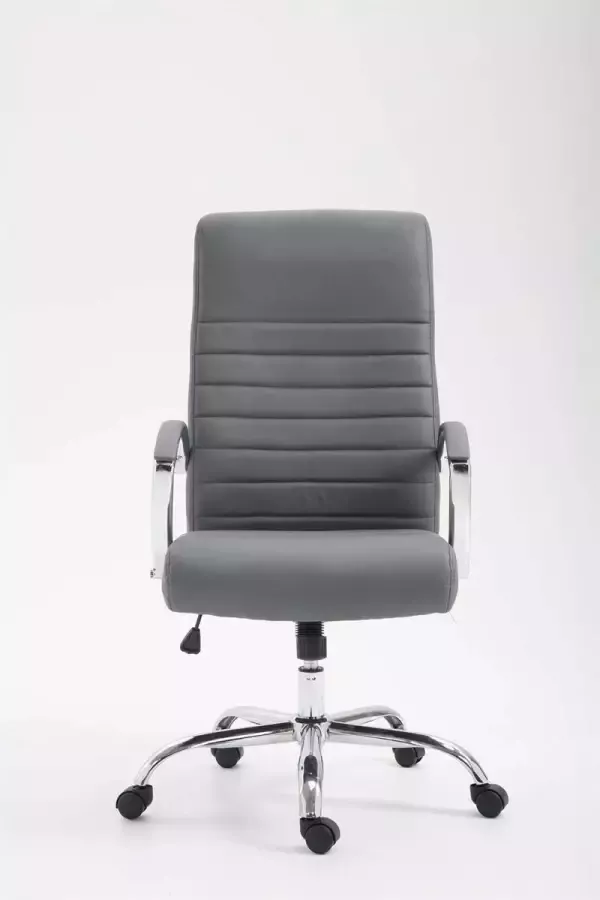 Luxe Comfort Bureaustoel Directiestoel Modern Gewatteerd Kunstleer Grijs 60x68x118 cm