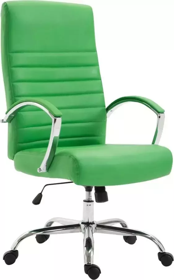 Luxe Comfort Bureaustoel Directiestoel Modern Gewatteerd Kunstleer Groen