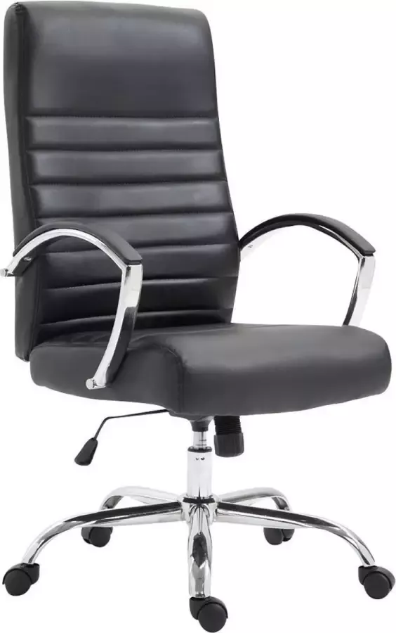 Luxe Comfort Bureaustoel Directiestoel Modern Gewatteerd Kunstleer Zwart