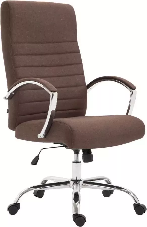 Luxe Comfort Bureaustoel Directiestoel Modern Gewatteerd Stof Bruin 60x68x118 cm