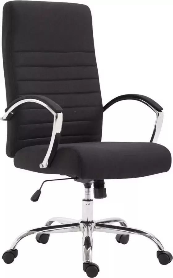 Luxe Comfort Bureaustoel Directiestoel Modern Gewatteerd Stof Zwart 60x68x118 cm