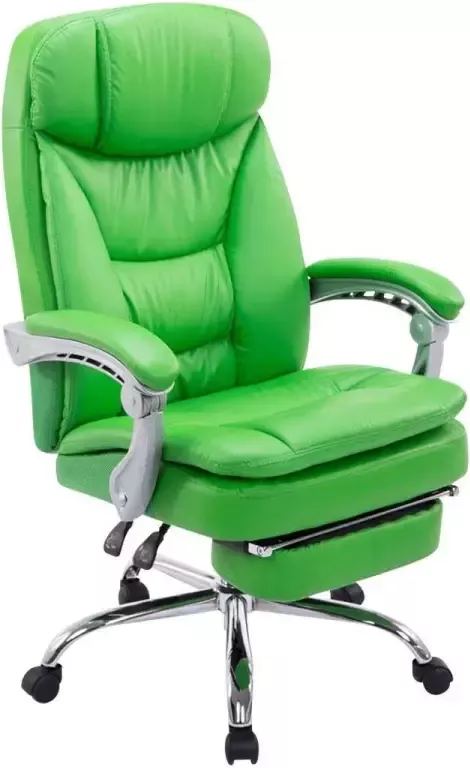 Luxe Comfort Bureaustoel Directiestoel Voetensteun Verstelbaar Gewatteerd Kunstleer Groen 67x53x122 cm